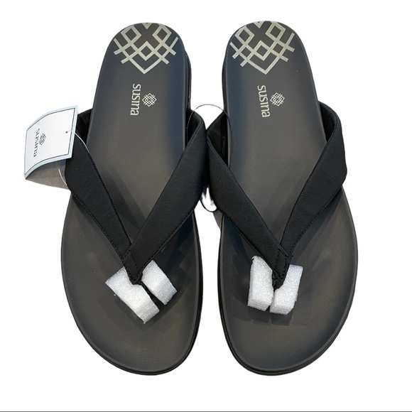 SUSINA Ariele Thong Sandal in Black NWT - Picture 2 of 4
